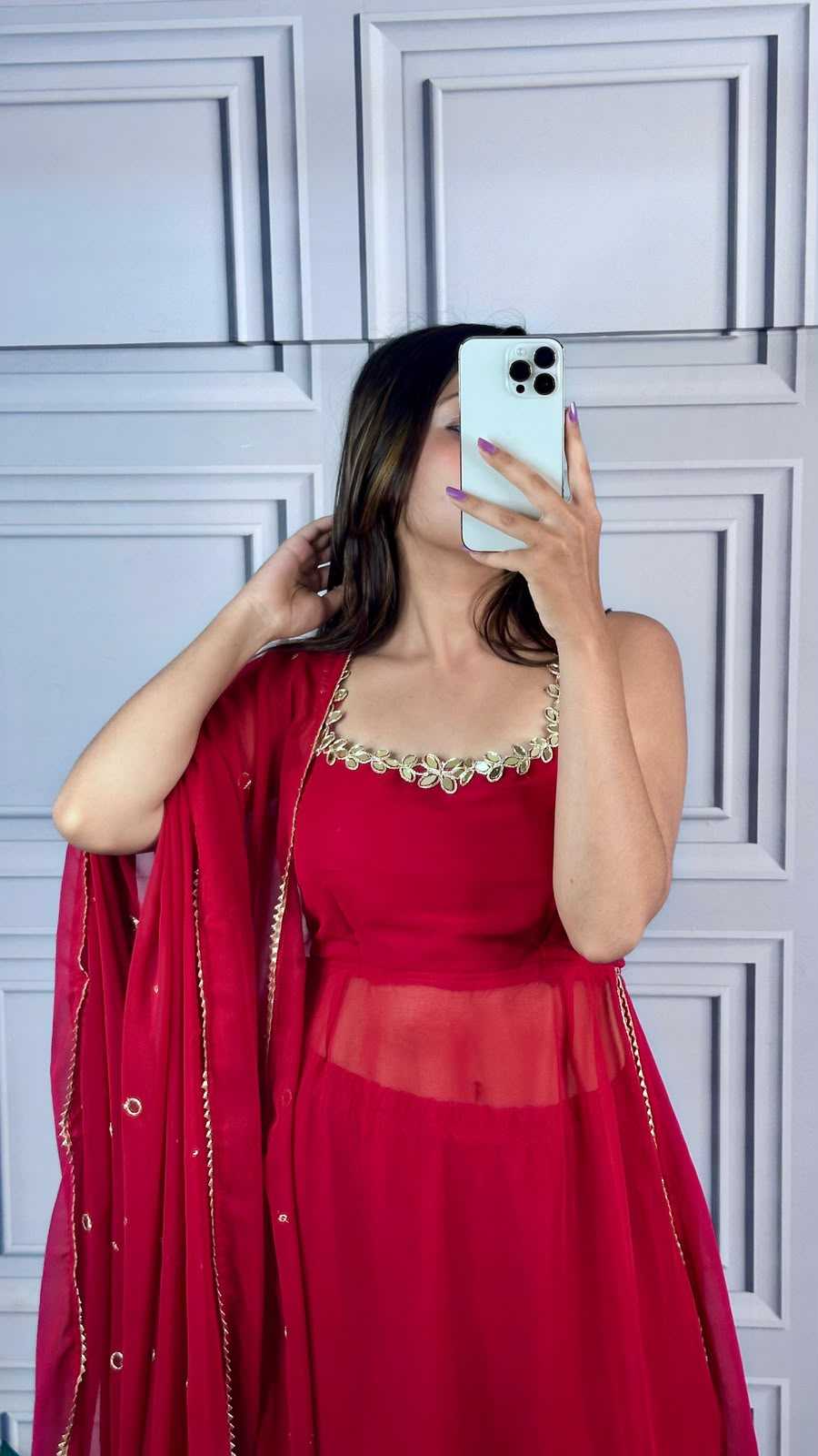 YNF Wholesale Faux Georgette Palazzo Suit  | Surat Manufacturer