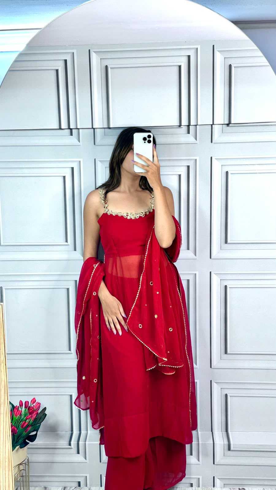 YNF Wholesale Faux Georgette Palazzo Suit  | Surat Manufacturer