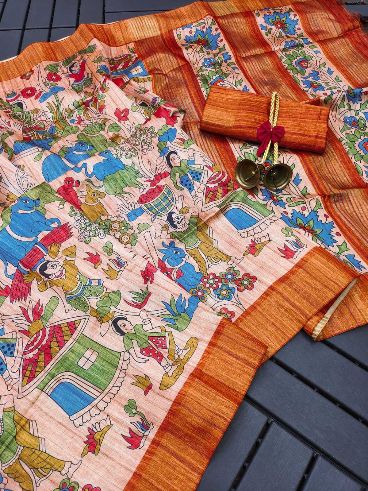 YNF Wholesale Tussar Silk Kalamkari Sarees KESH532 TUS | Surat Manufacturer