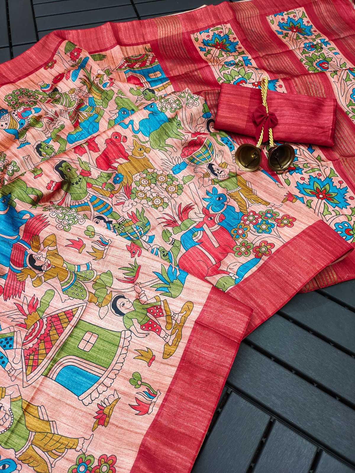 YNF Wholesale Tussar Silk Kalamkari Sarees KESH532 TUS | Surat Manufacturer