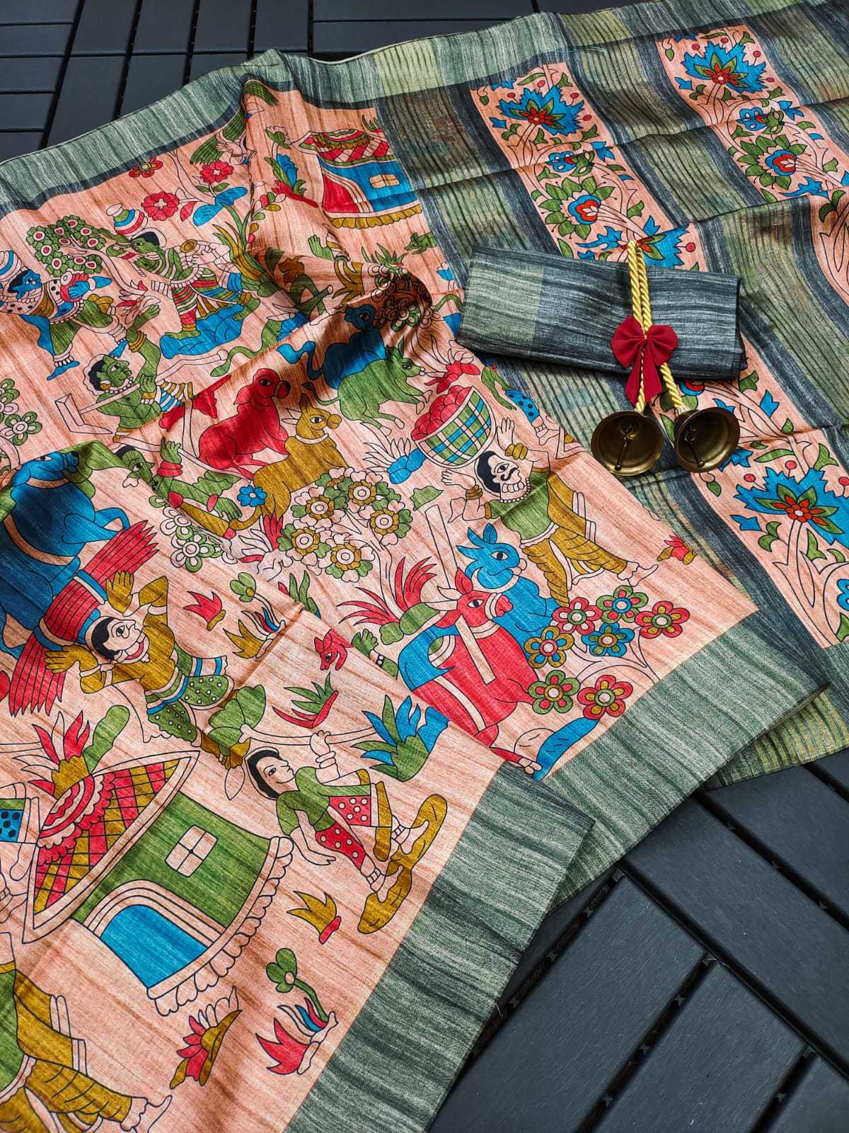 YNF Wholesale Tussar Silk Kalamkari Sarees KESH532 TUS | Surat Manufacturer