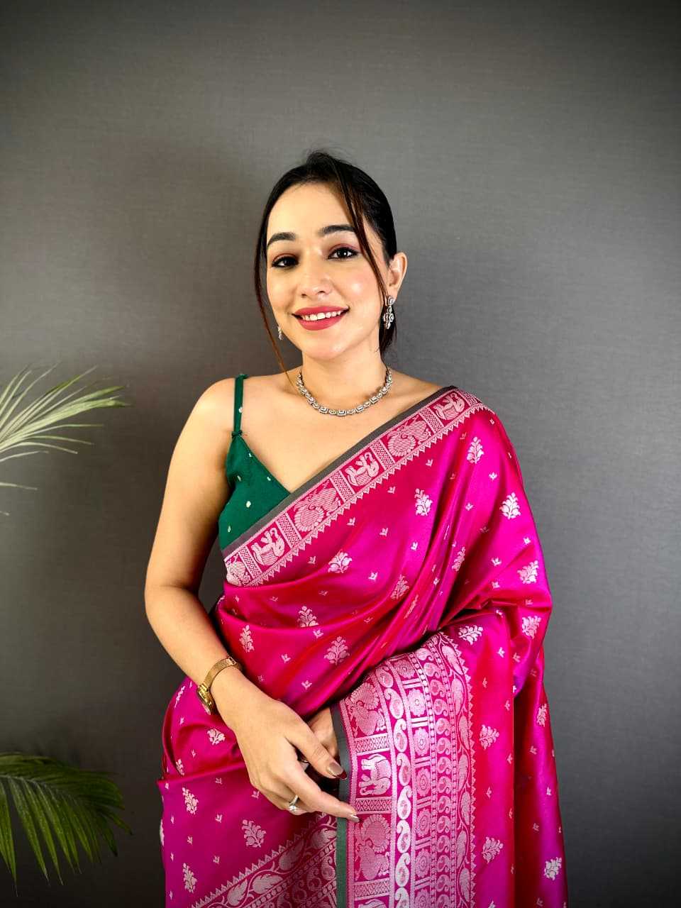 YNF Wholesale Banarasi Soft Silk Zari Border Sarees  | Surat Manufacturer