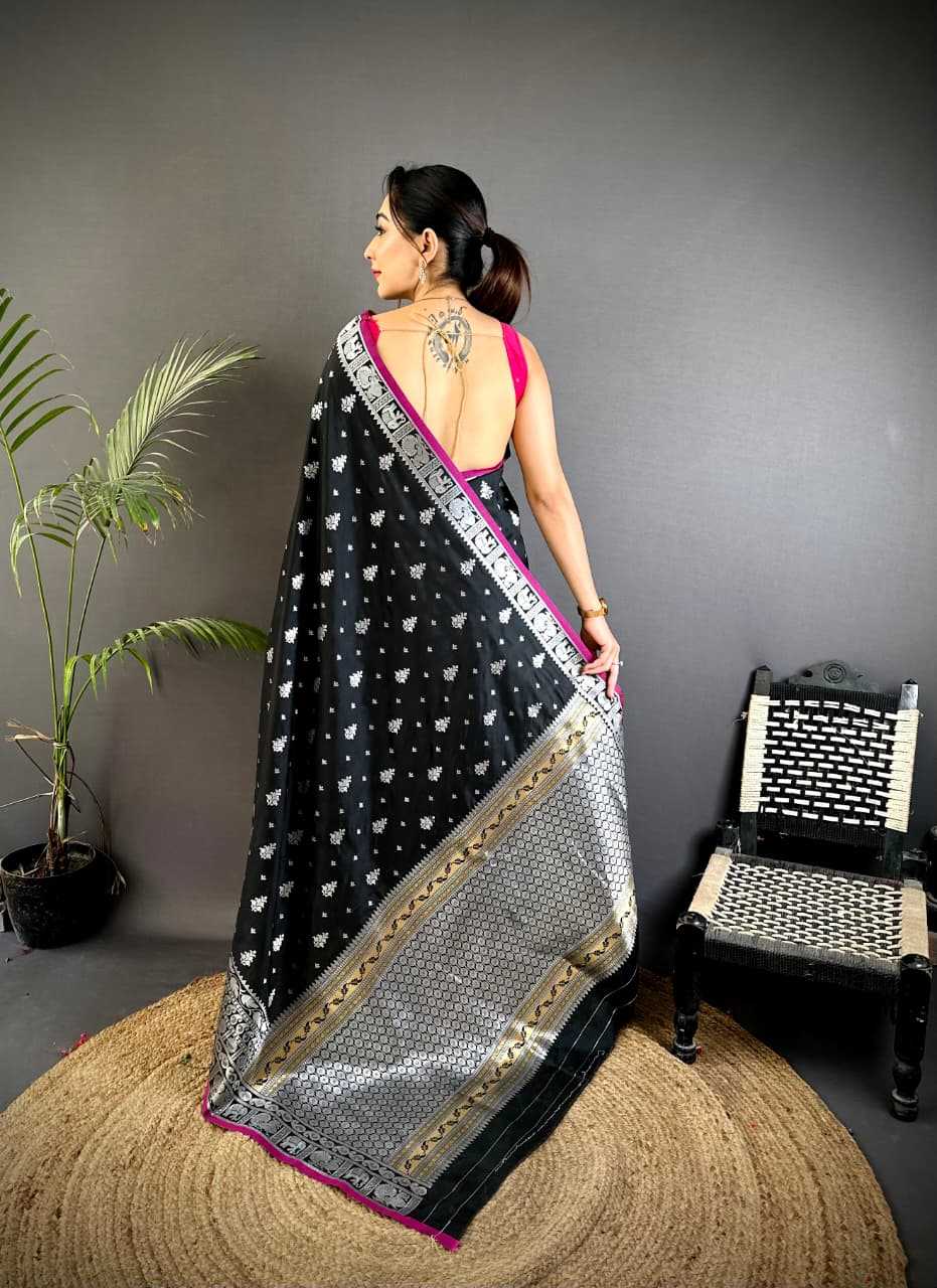 YNF Wholesale Banarasi Soft Silk Zari Border Sarees  | Surat Manufacturer