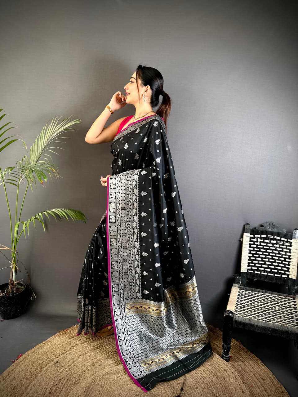 YNF Wholesale Banarasi Soft Silk Zari Border Sarees  | Surat Manufacturer