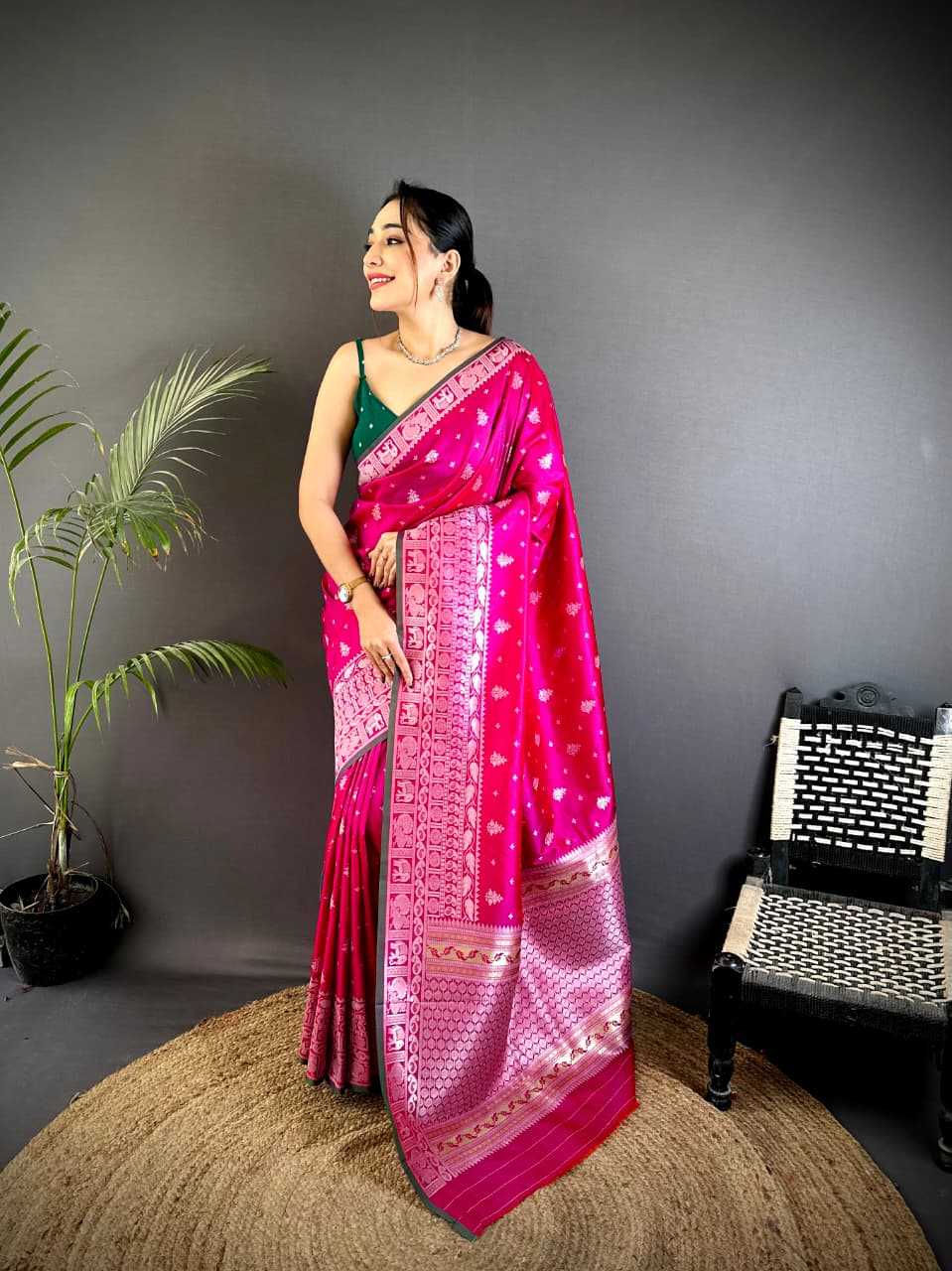 YNF Wholesale Banarasi Soft Silk Zari Border Sarees  | Surat Manufacturer