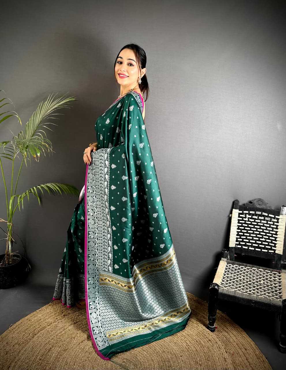 YNF Wholesale Banarasi Soft Silk Zari Border Sarees  | Surat Manufacturer
