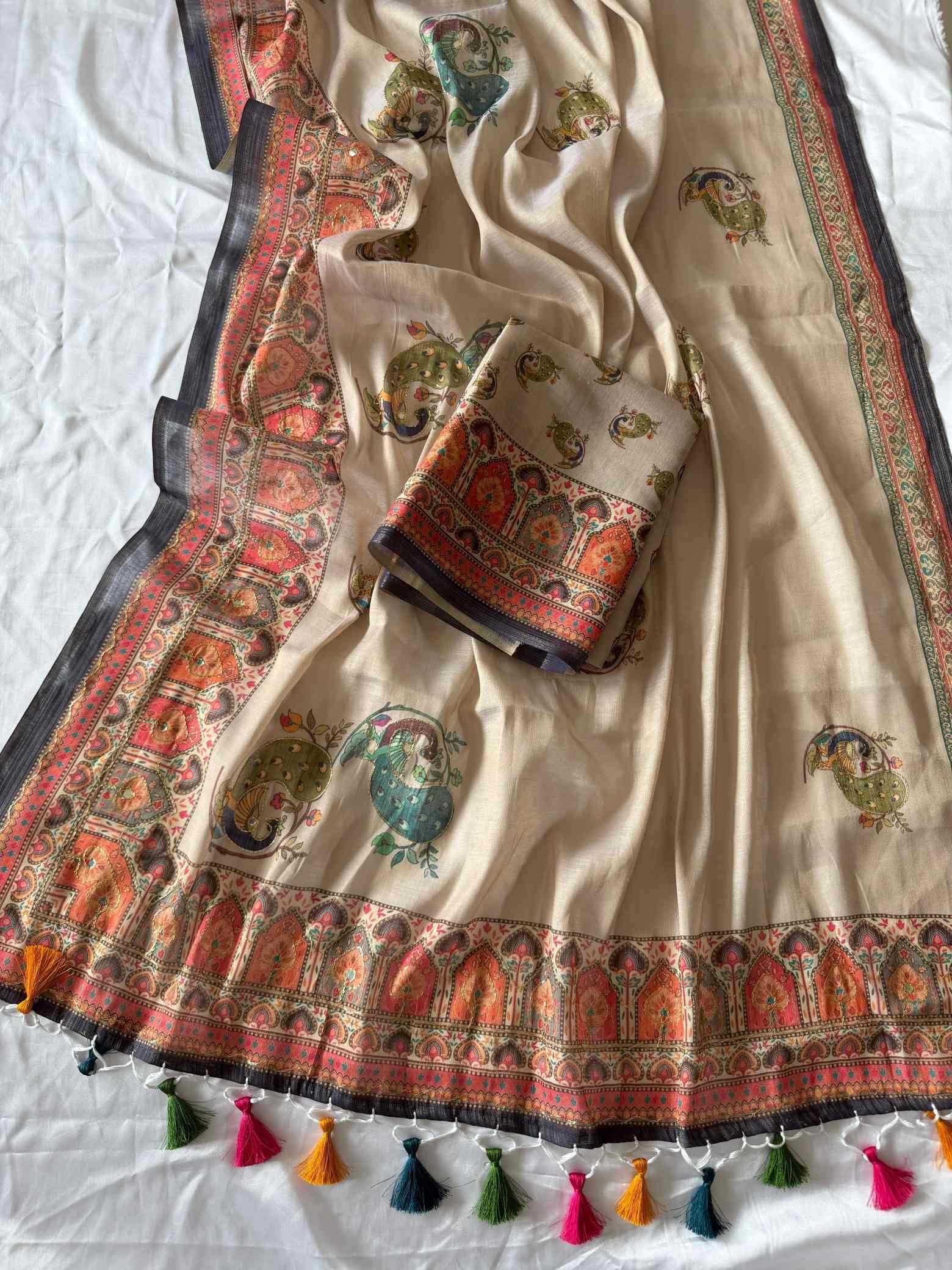YNF Wholesale Pure Silk Printed Silk Saree  | Surat Manufacturer