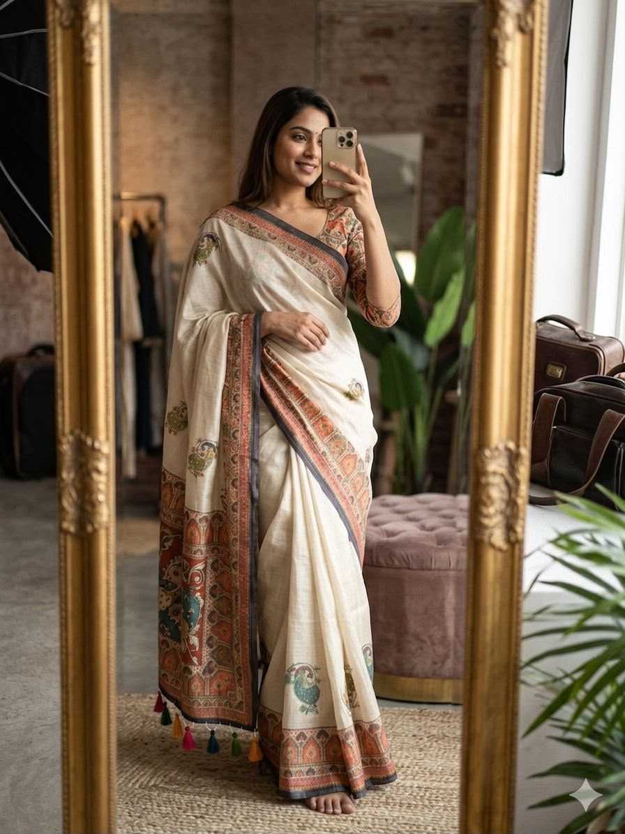 YNF Wholesale Pure Silk Printed Silk Saree  | Surat Manufacturer