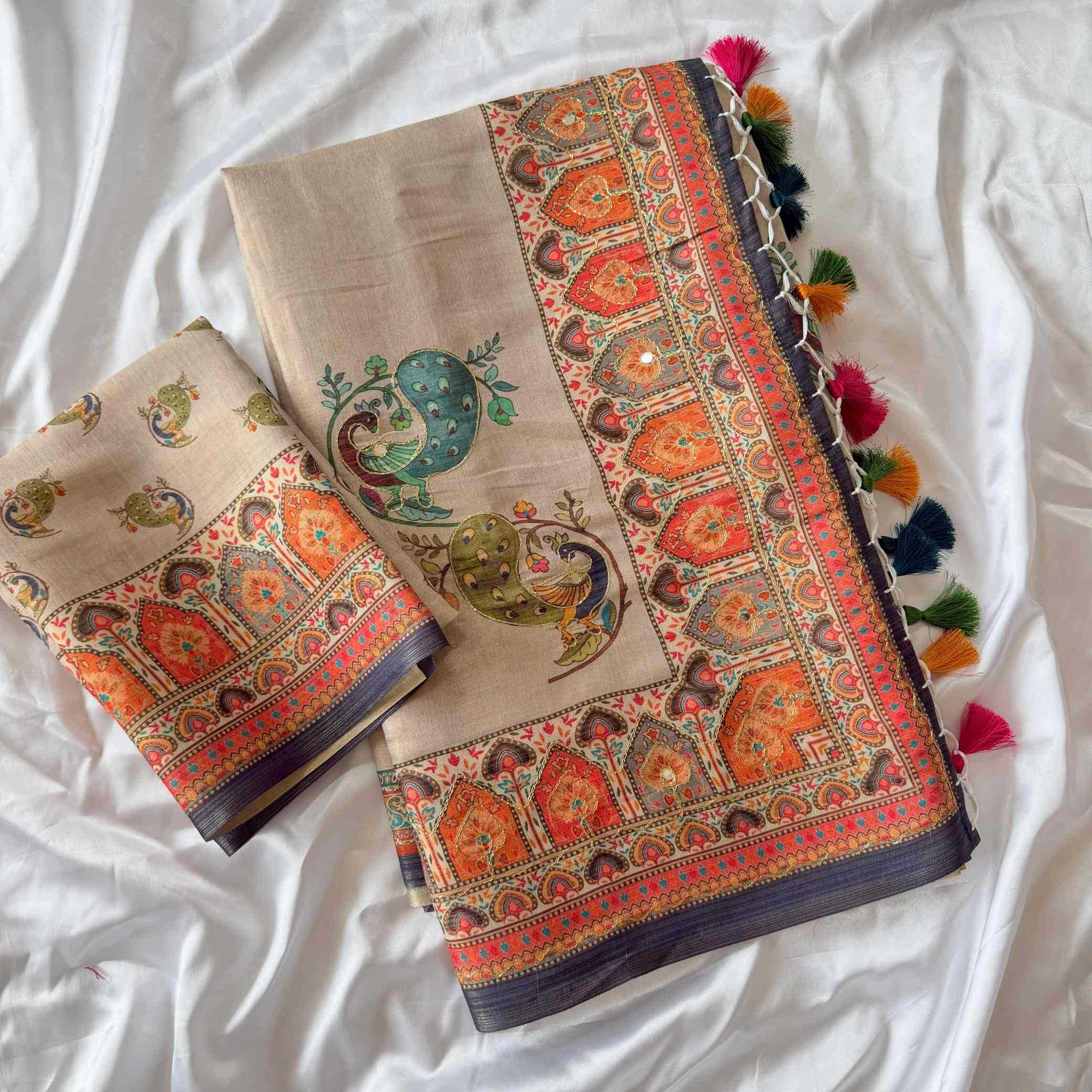 YNF Wholesale Pure Silk Printed Silk Saree  | Surat Manufacturer