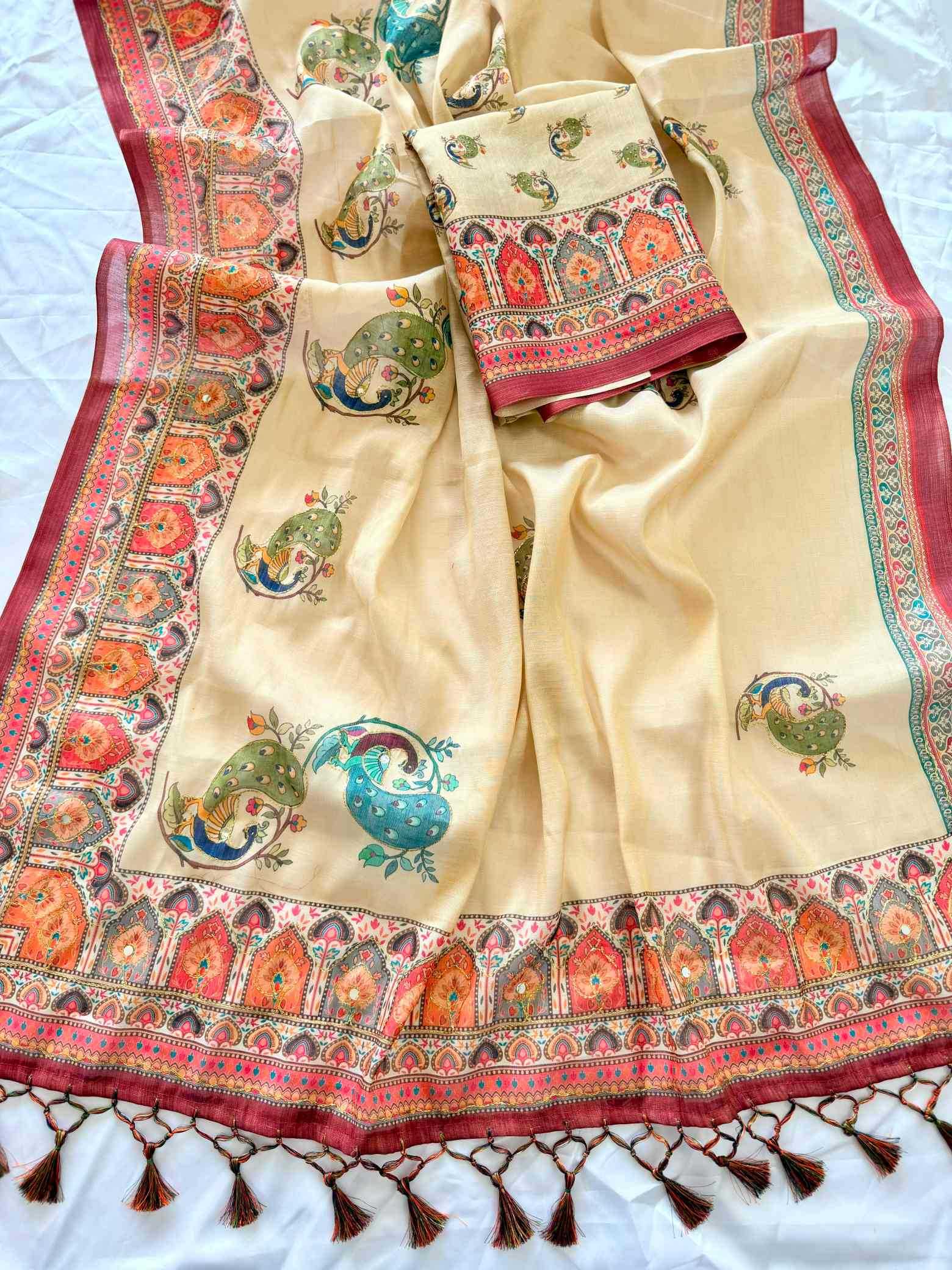 YNF Wholesale Pure Silk Printed Silk Saree  | Surat Manufacturer