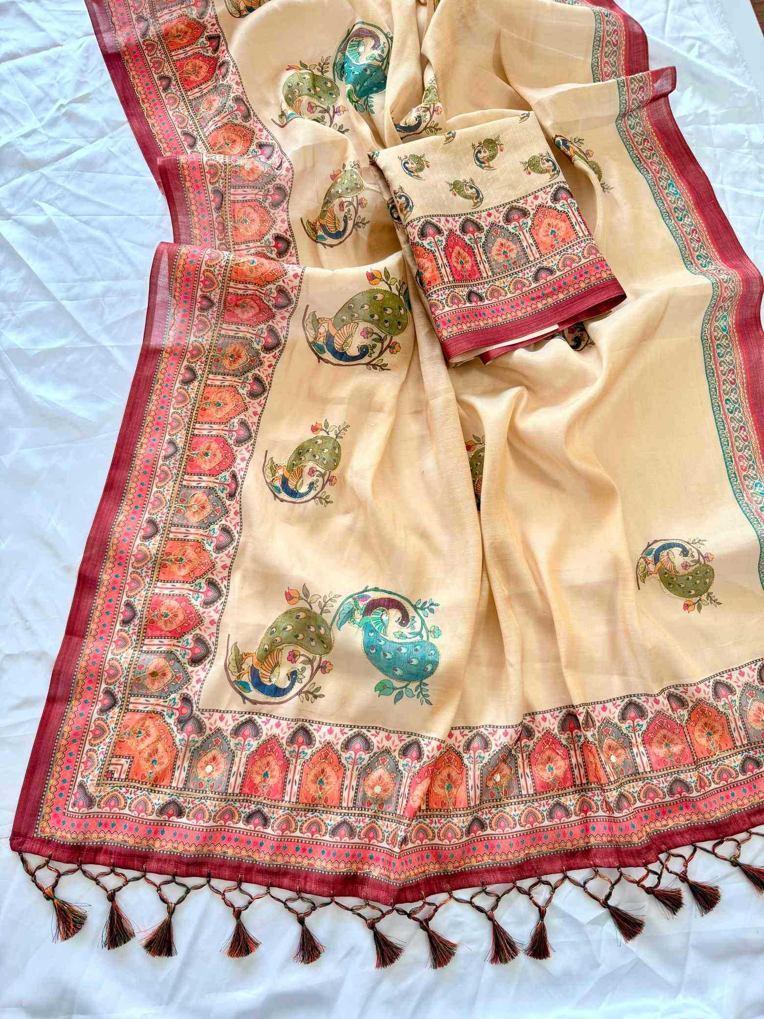 YNF Wholesale Pure Silk Printed Silk Saree  | Surat Manufacturer