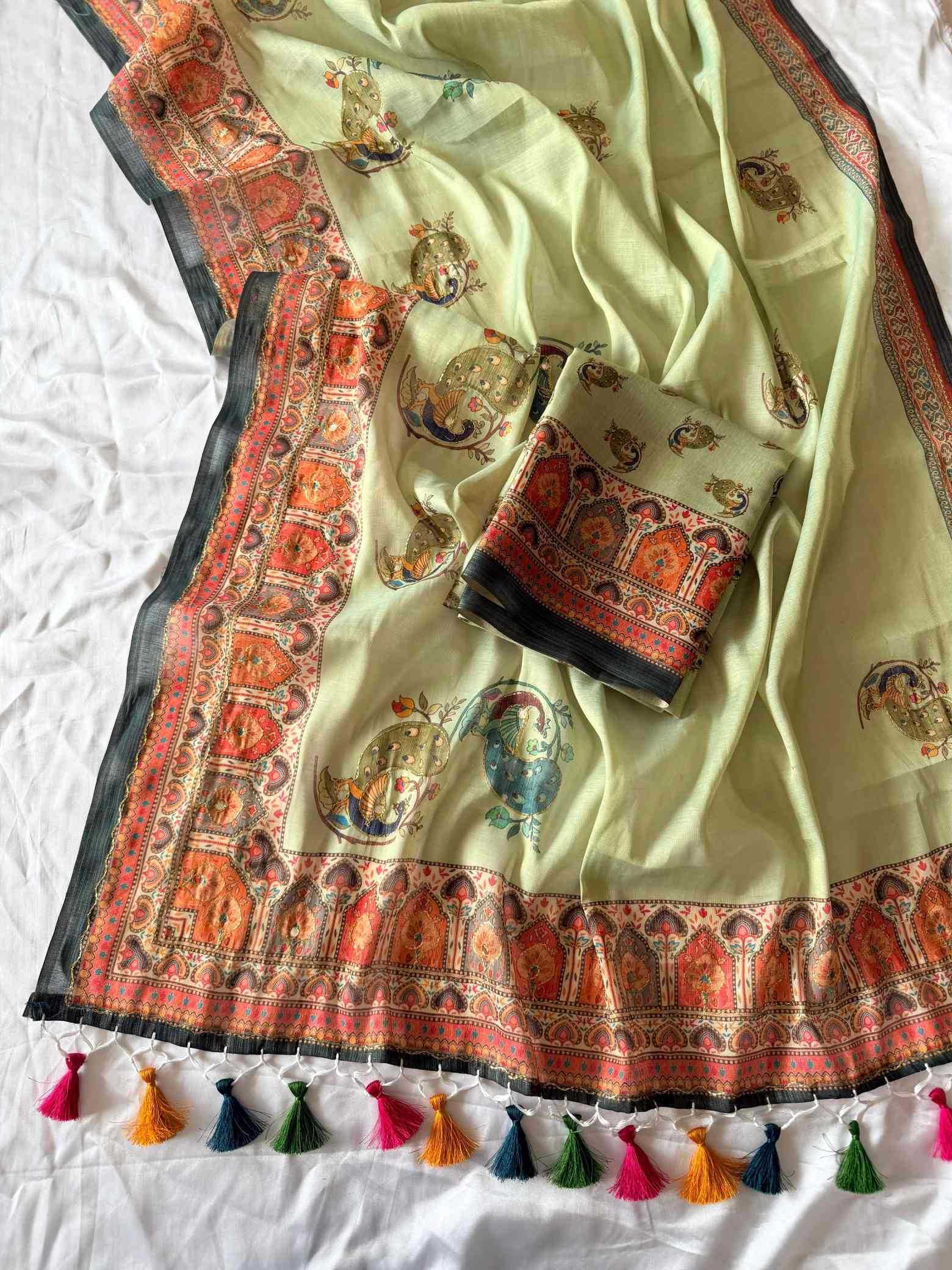 YNF Wholesale Pure Silk Printed Silk Saree  | Surat Manufacturer