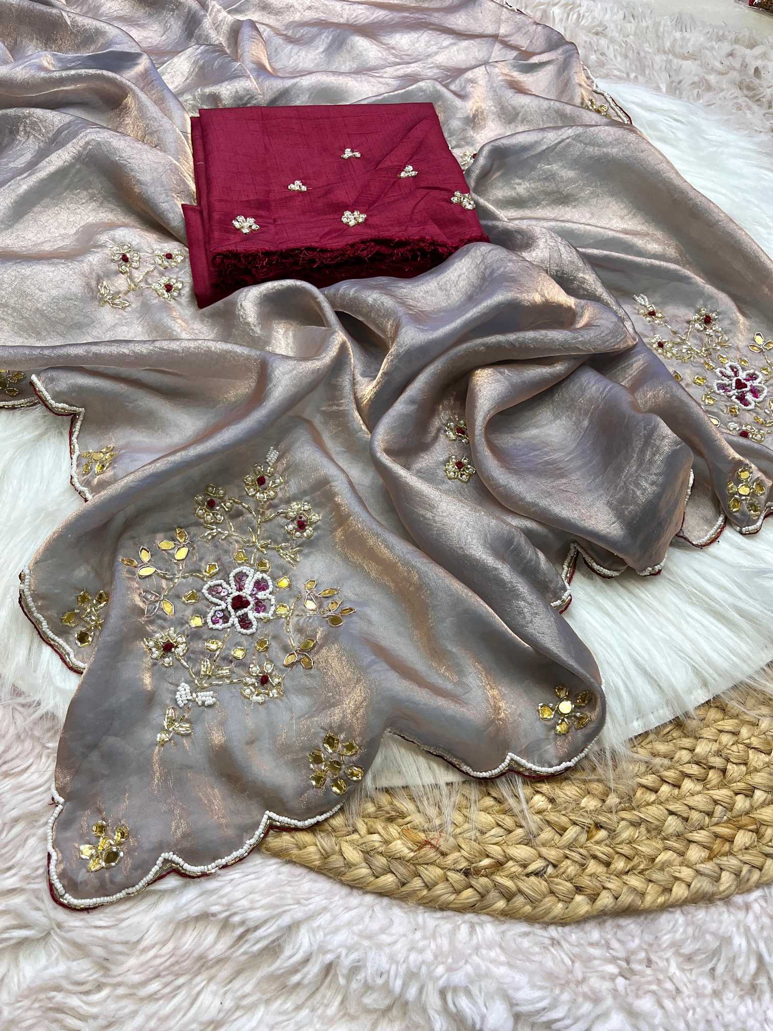 YNF Wholesale Satin Hand Work Sarees KESH549 Krishnika | Surat Manufacturer