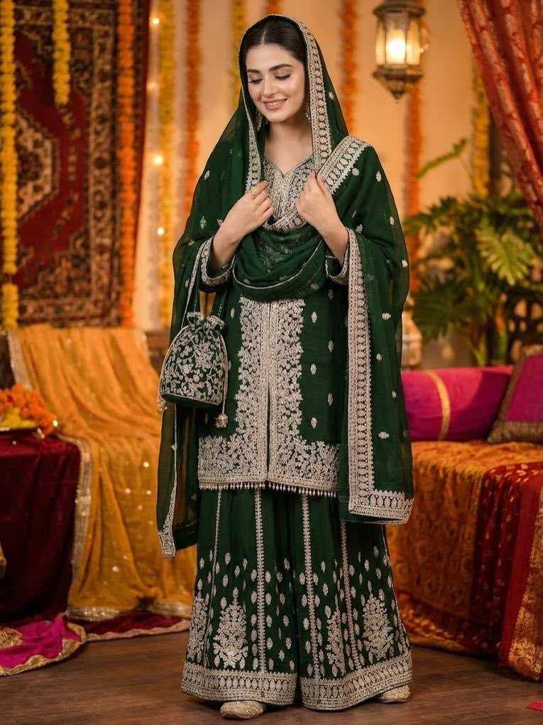 YNF Wholesale Faux Georgette Palazzo Suit  | Surat Manufacturer