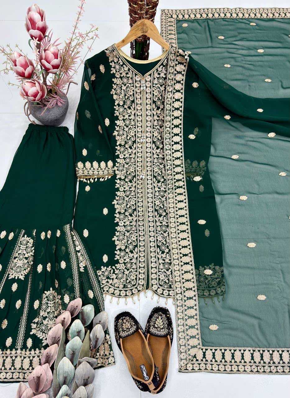 YNF Wholesale Faux Georgette Palazzo Suit  | Surat Manufacturer