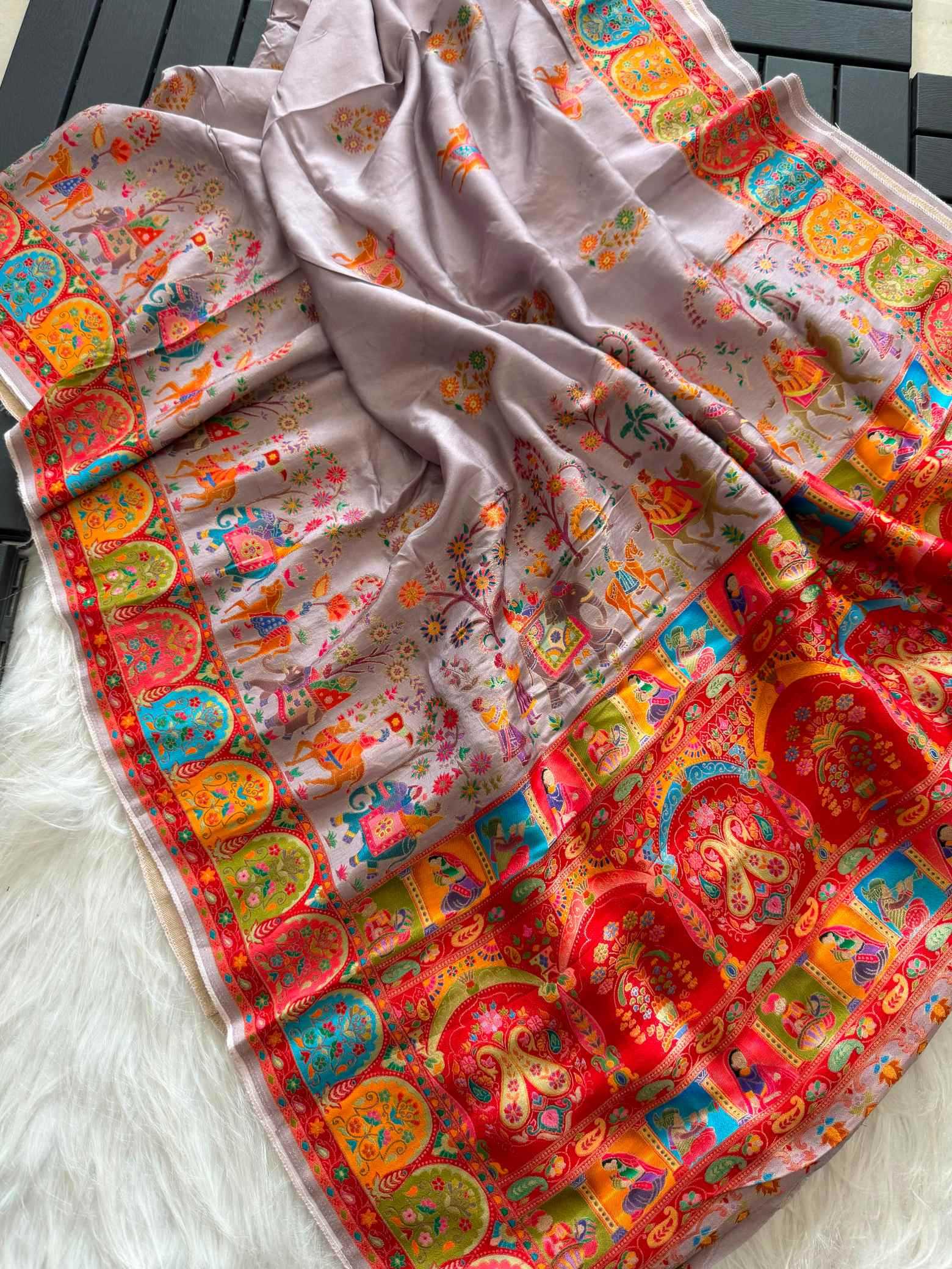 YNF Wholesale Russian Silk Printed Silk Saree  | Surat Manufacturer