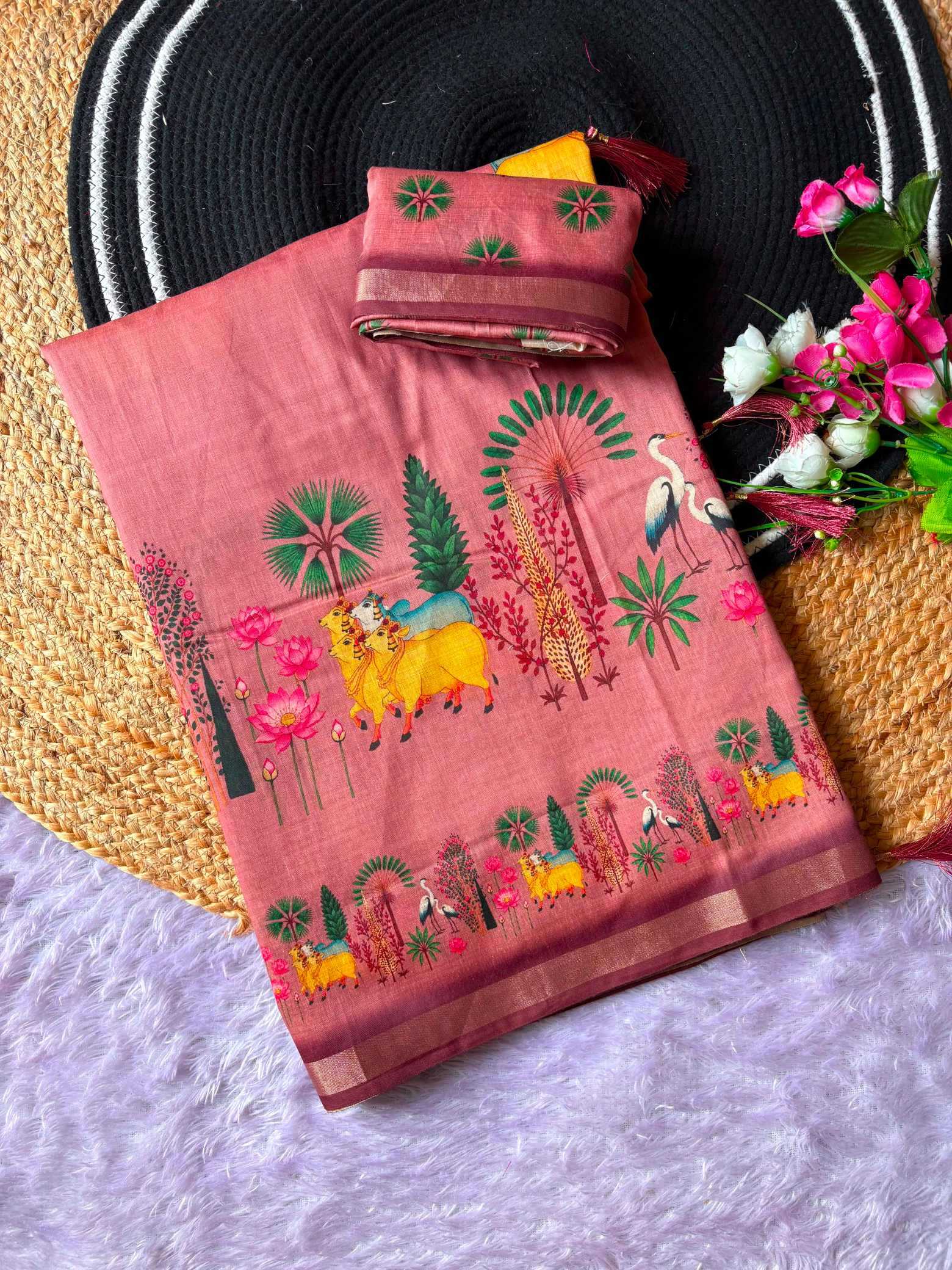 YNF Wholesale Linen Printed Sarees KESH568 PRAKRITI | Surat Manufacturer