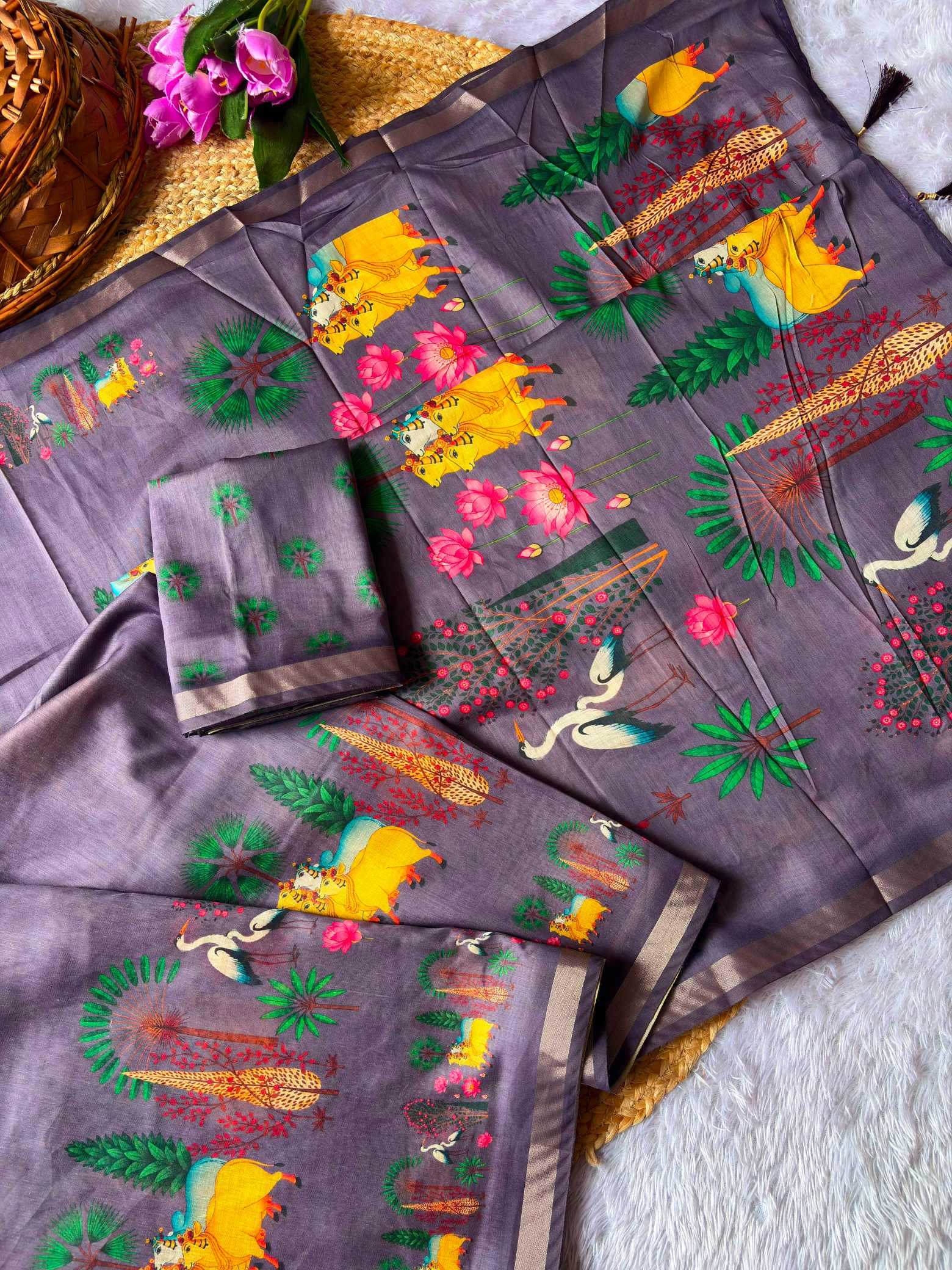 YNF Wholesale Linen Printed Sarees KESH568 PRAKRITI | Surat Manufacturer