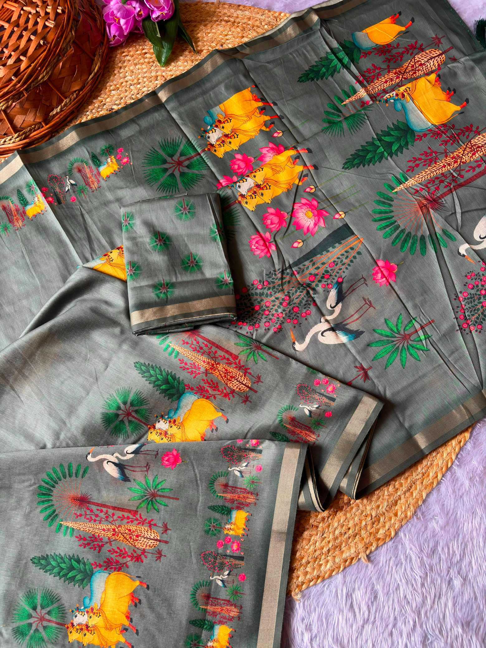 YNF Wholesale Linen Printed Sarees KESH568 PRAKRITI | Surat Manufacturer