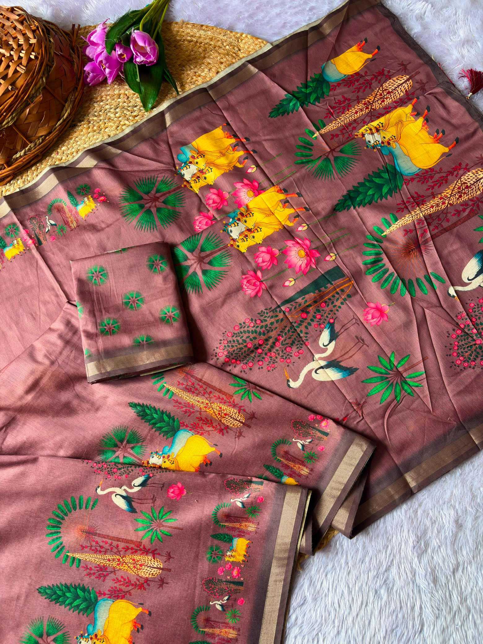 YNF Wholesale Linen Printed Sarees KESH568 PRAKRITI | Surat Manufacturer