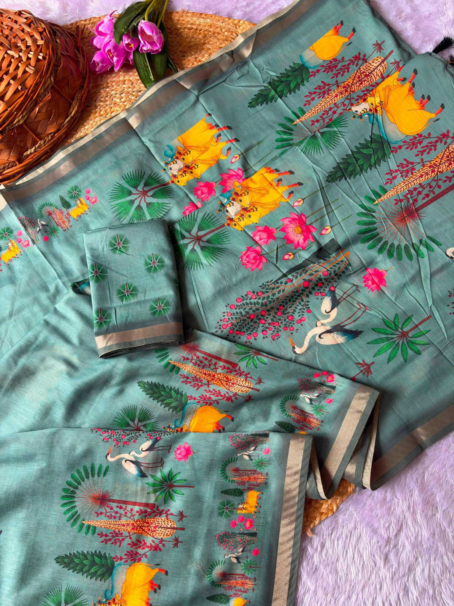 YNF Wholesale Linen Printed Sarees KESH568 PRAKRITI | Surat Manufacturer
