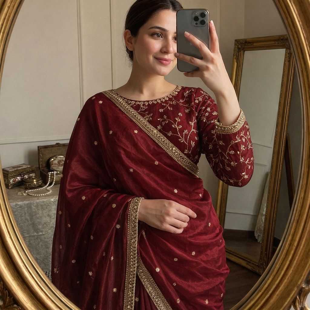 YNF Wholesale Satin Mirror Work Saree  | Surat Manufacturer
