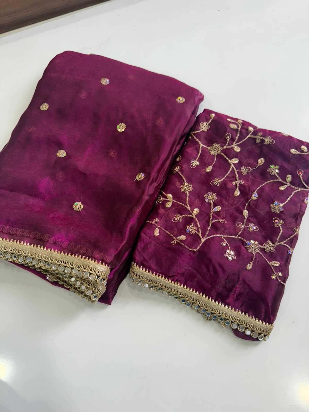 YNF Wholesale Satin Mirror Work Saree  | Surat Manufacturer