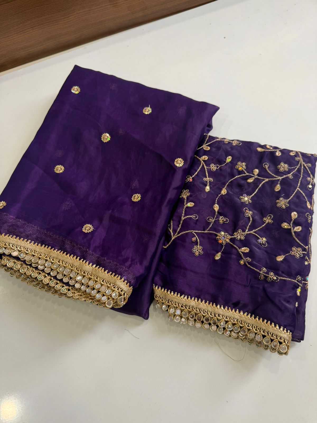 YNF Wholesale Satin Mirror Work Saree  | Surat Manufacturer