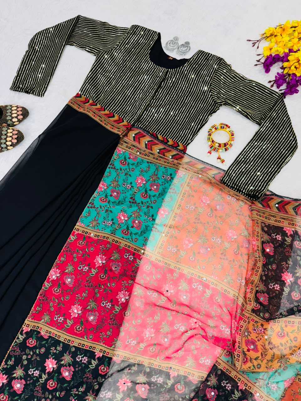 YNF Wholesale Faux Georgette Embroidery Gowns  | Surat Manufacturer