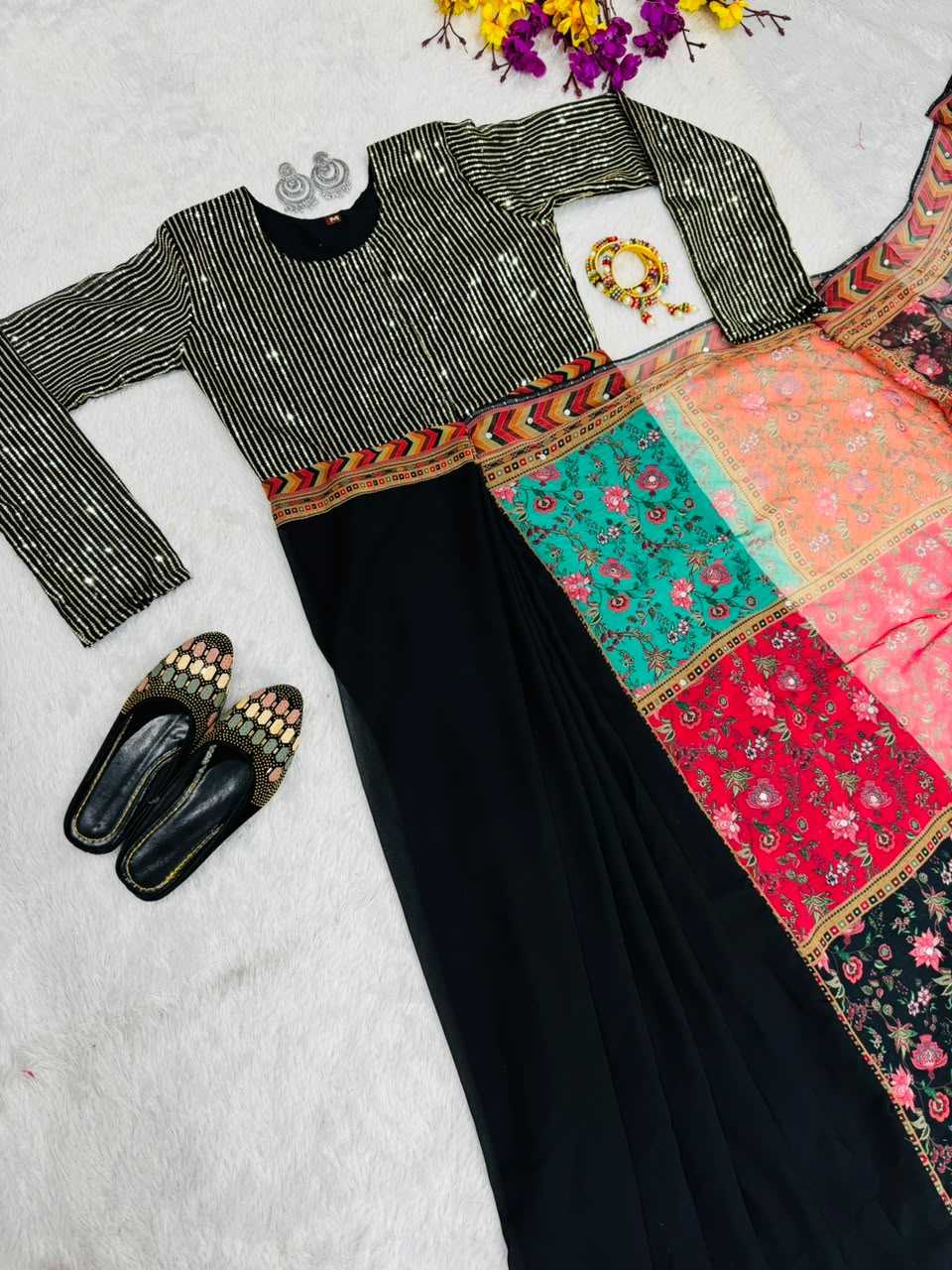 YNF Wholesale Faux Georgette Embroidery Gowns  | Surat Manufacturer