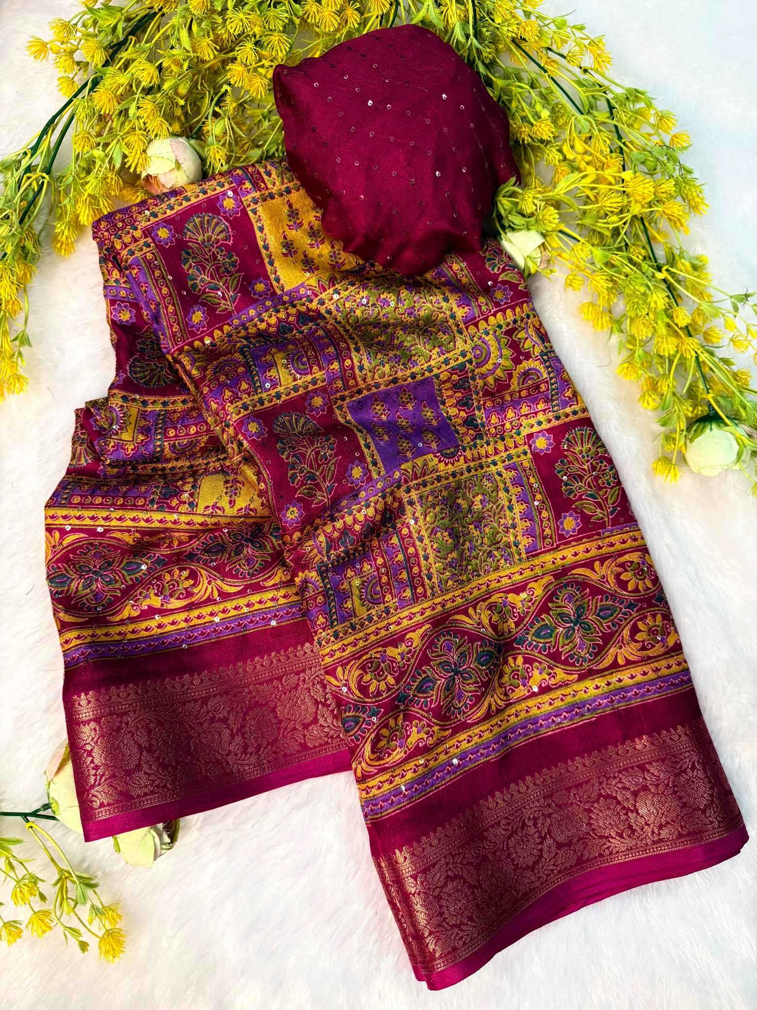 YNF Wholesale Pure Silk Printed Silk Saree  | Surat Manufacturer