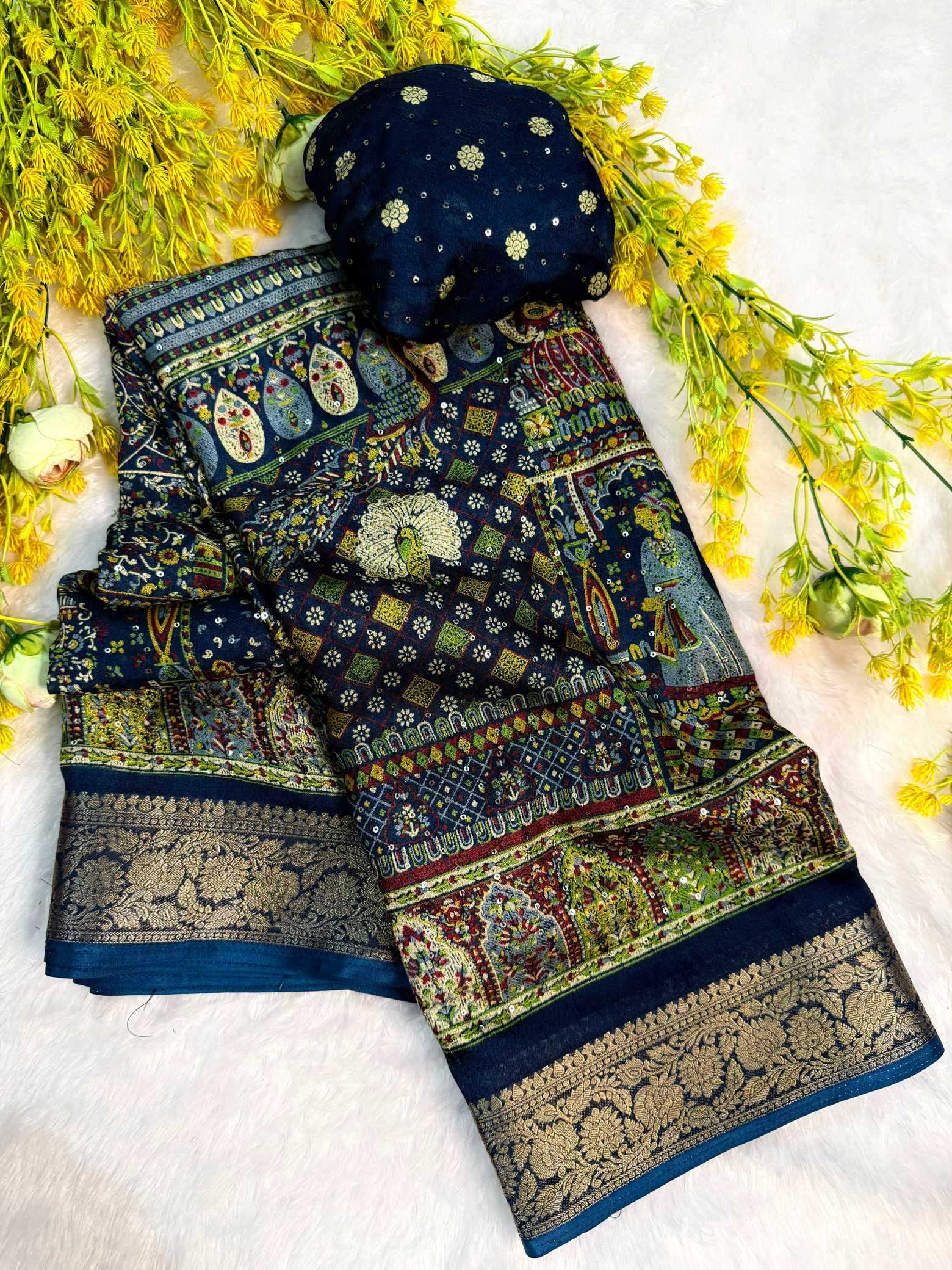 YNF Wholesale Pure Silk Printed Silk Saree  | Surat Manufacturer
