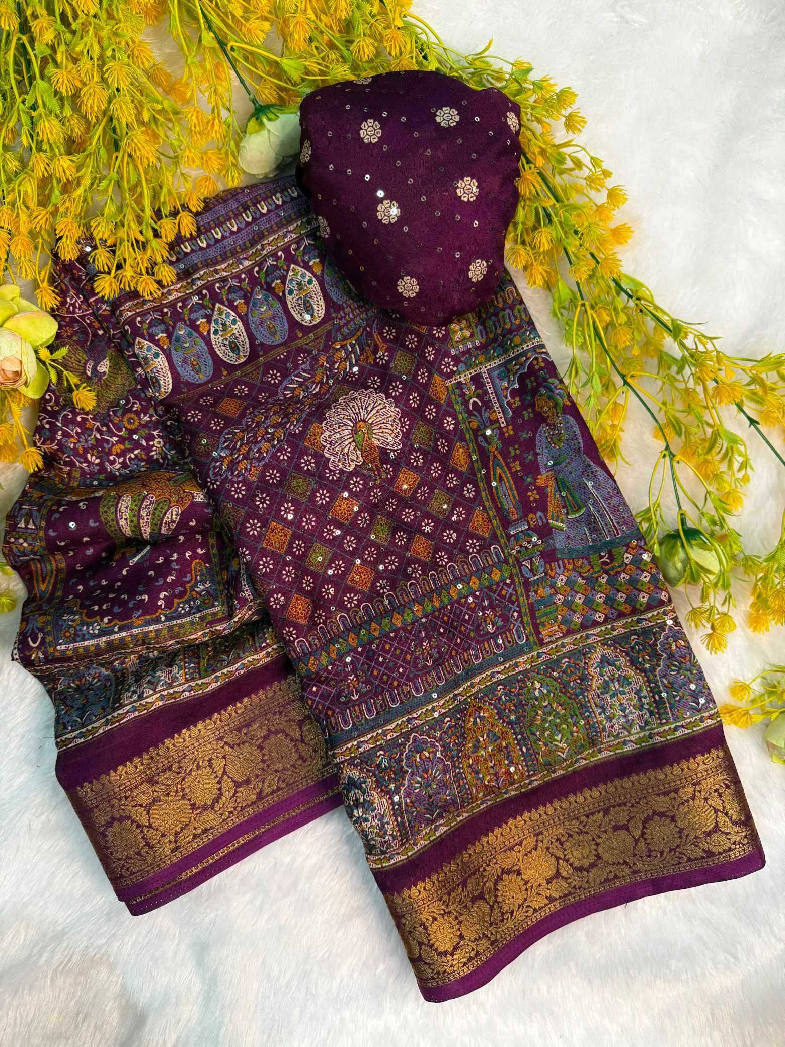 YNF Wholesale Pure Silk Printed Silk Saree  | Surat Manufacturer