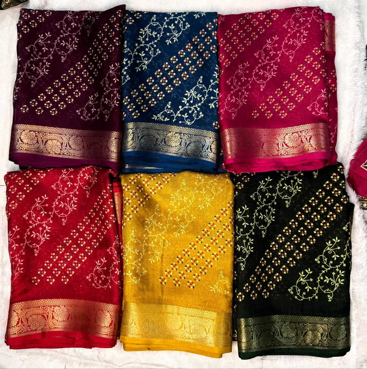 YNF Wholesale Gajji Silk Ajrakh Sarees  | Surat Manufacturer