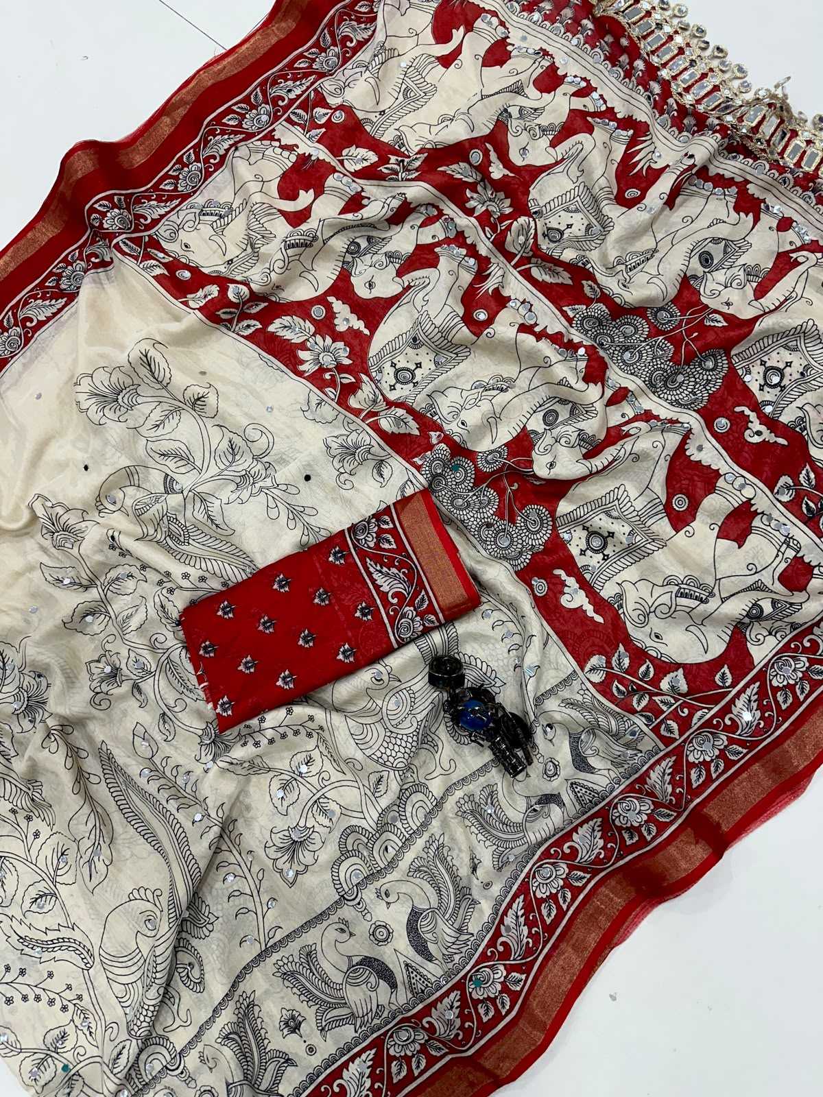 YNF Wholesale Cotton Mirror Work Saree  | Surat Manufacturer