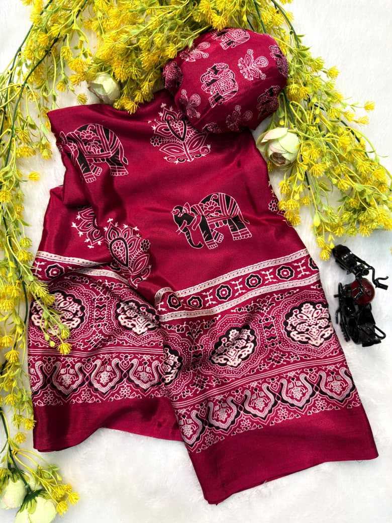 YNF Wholesale Crepe Silk Ajrakh Sarees  | Surat Manufacturer