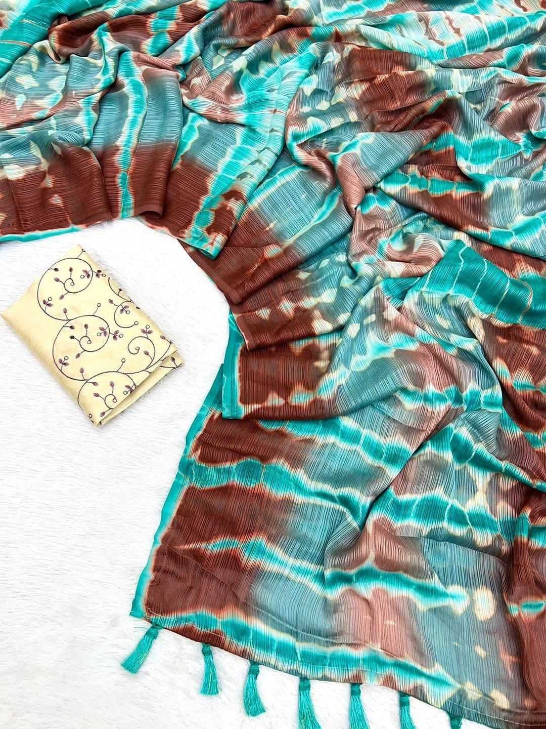 YNF Wholesale Chiffon Printed Silk Saree  | Surat Manufacturer