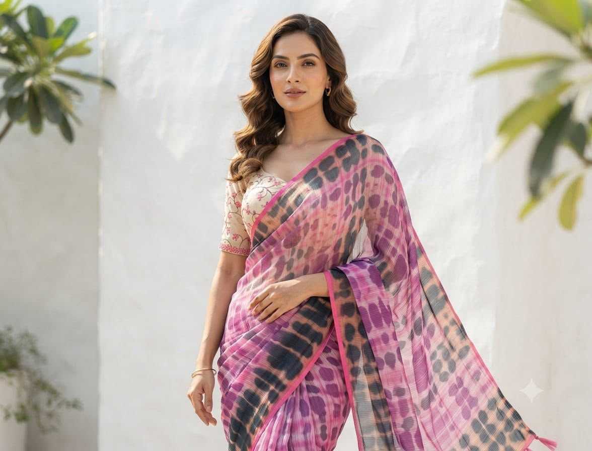 YNF Wholesale Chiffon Printed Silk Saree  | Surat Manufacturer