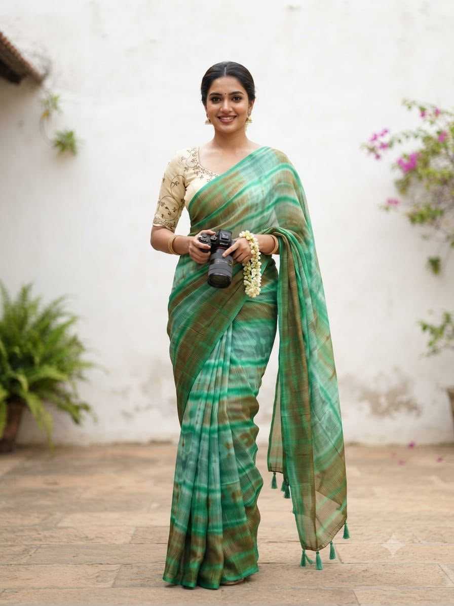 YNF Wholesale Chiffon Printed Silk Saree  | Surat Manufacturer