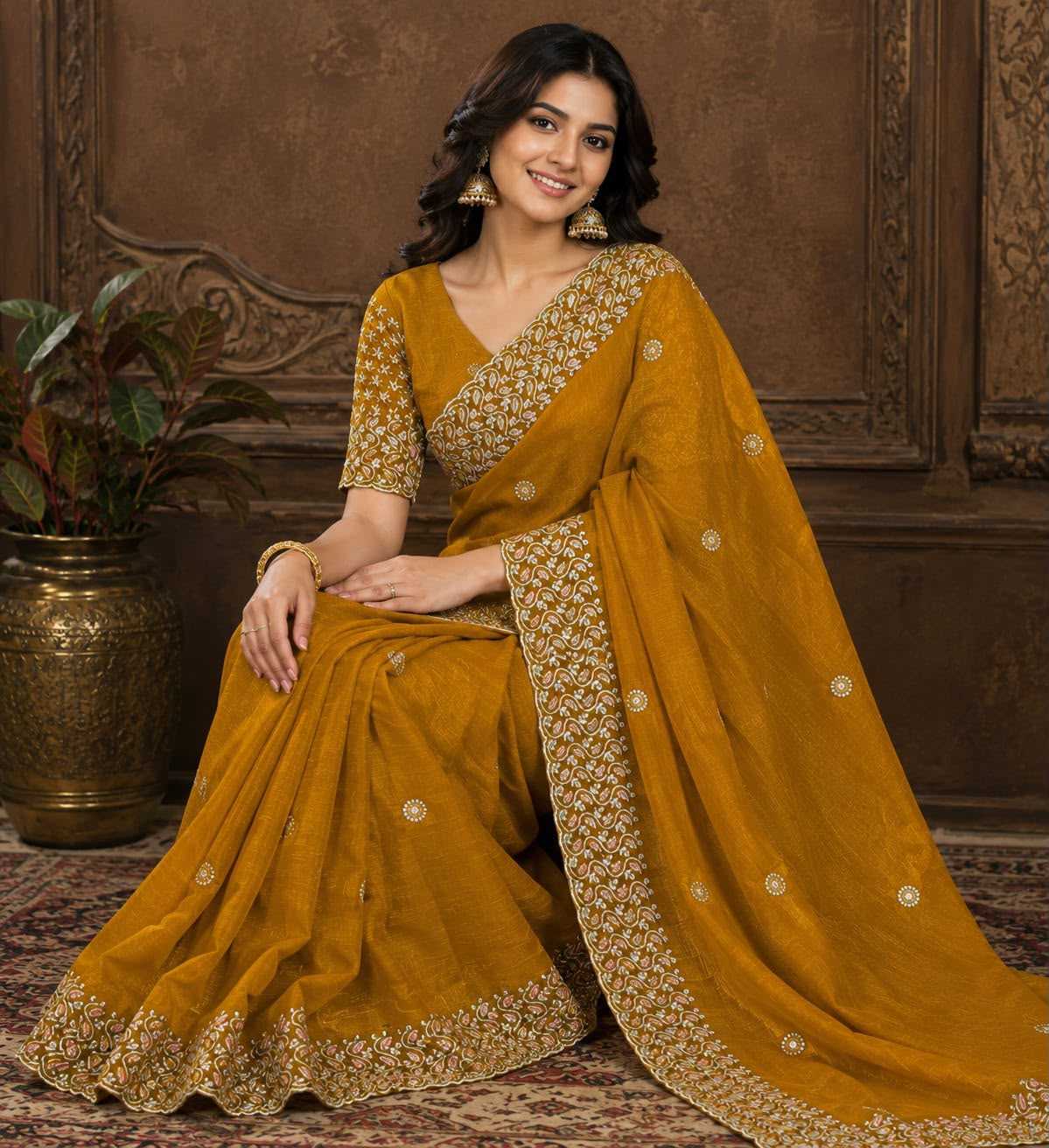 YNF Wholesale Soft Gold Crush Designer Sarees  | Surat Manufacturer