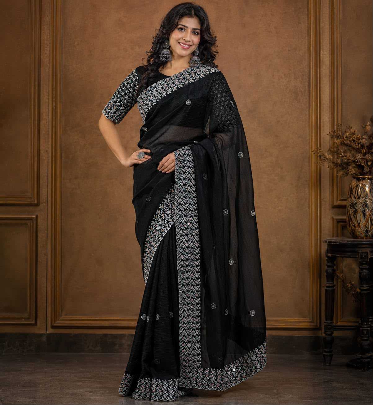 YNF Wholesale Soft Gold Crush Designer Sarees  | Surat Manufacturer