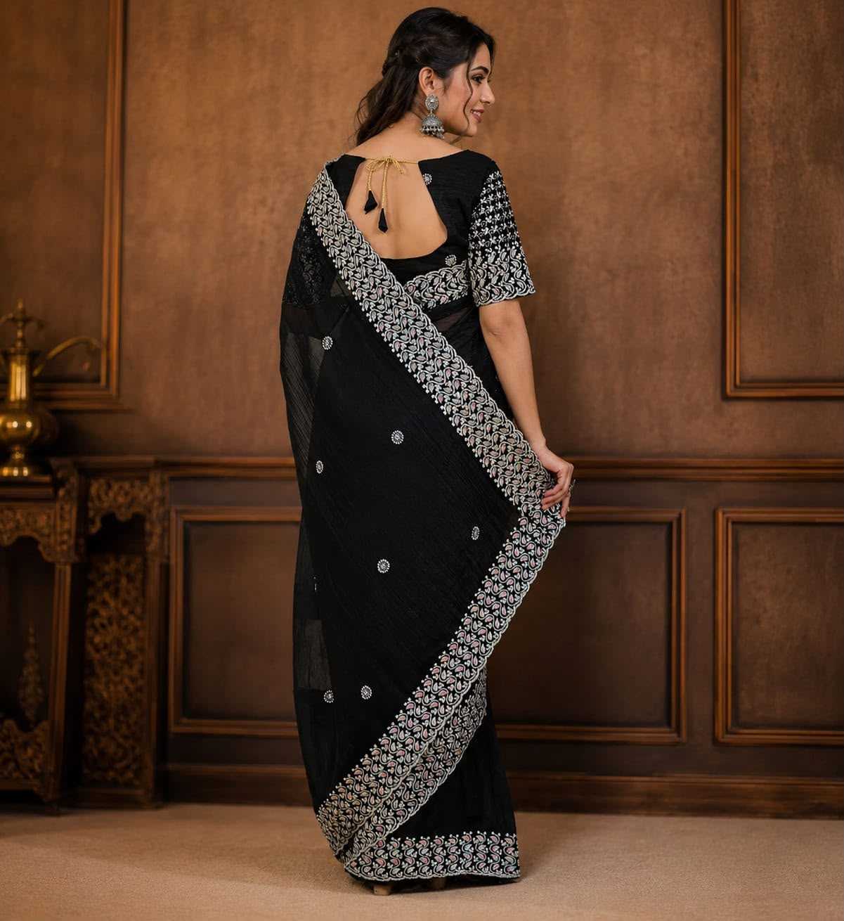 YNF Wholesale Soft Gold Crush Party Wear Sarees  | Surat Manufacturer