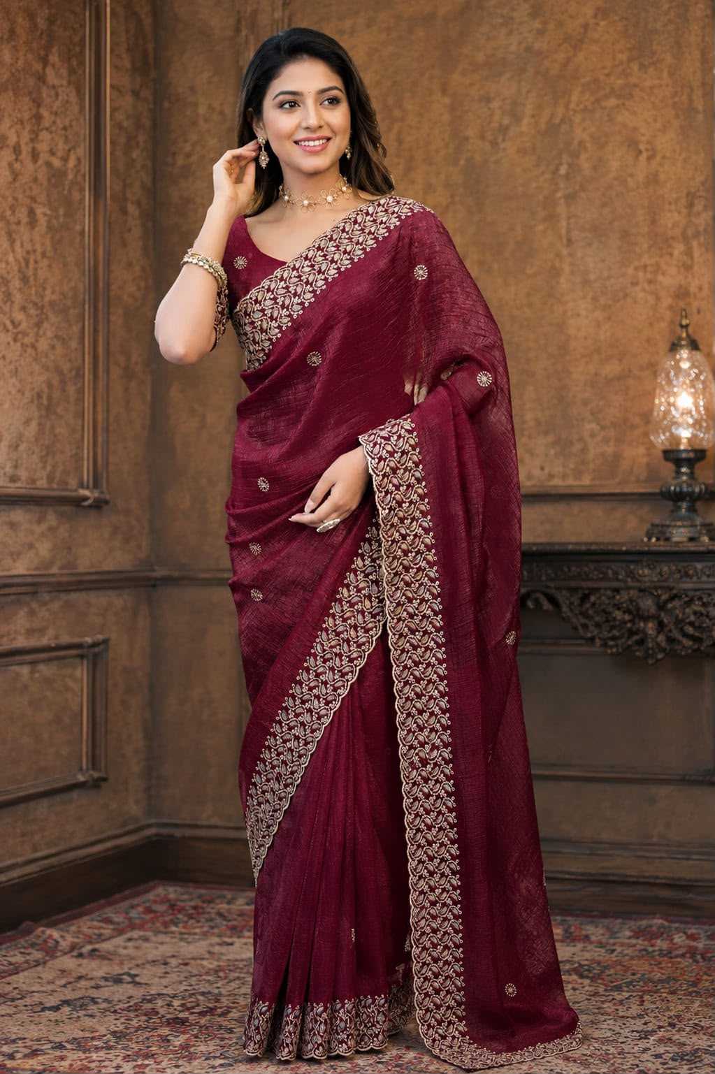 YNF Wholesale Soft Gold Crush Party Wear Sarees  | Surat Manufacturer