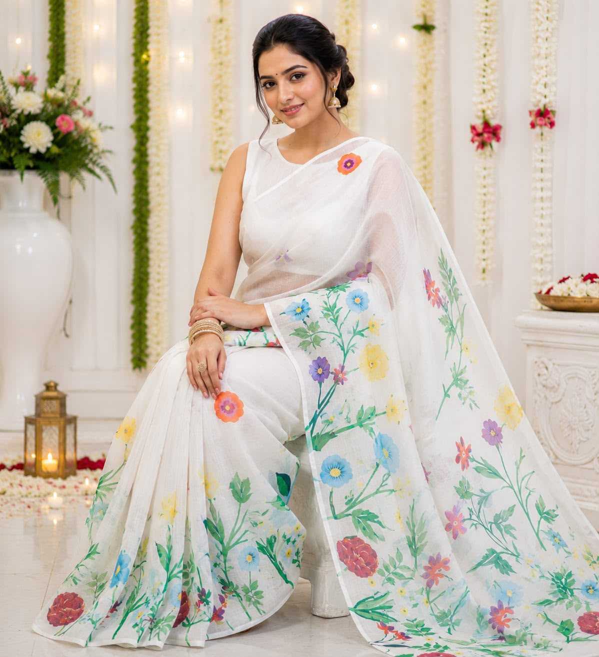 YNF Wholesale Linen Designer Sarees  | Surat Manufacturer