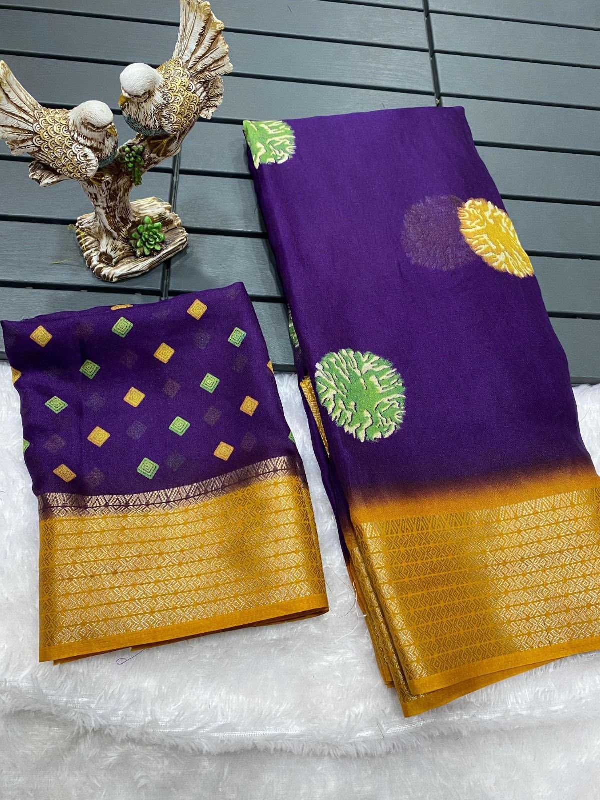 YNF Wholesale Jacquard Printed Sarees  | Surat Manufacturer