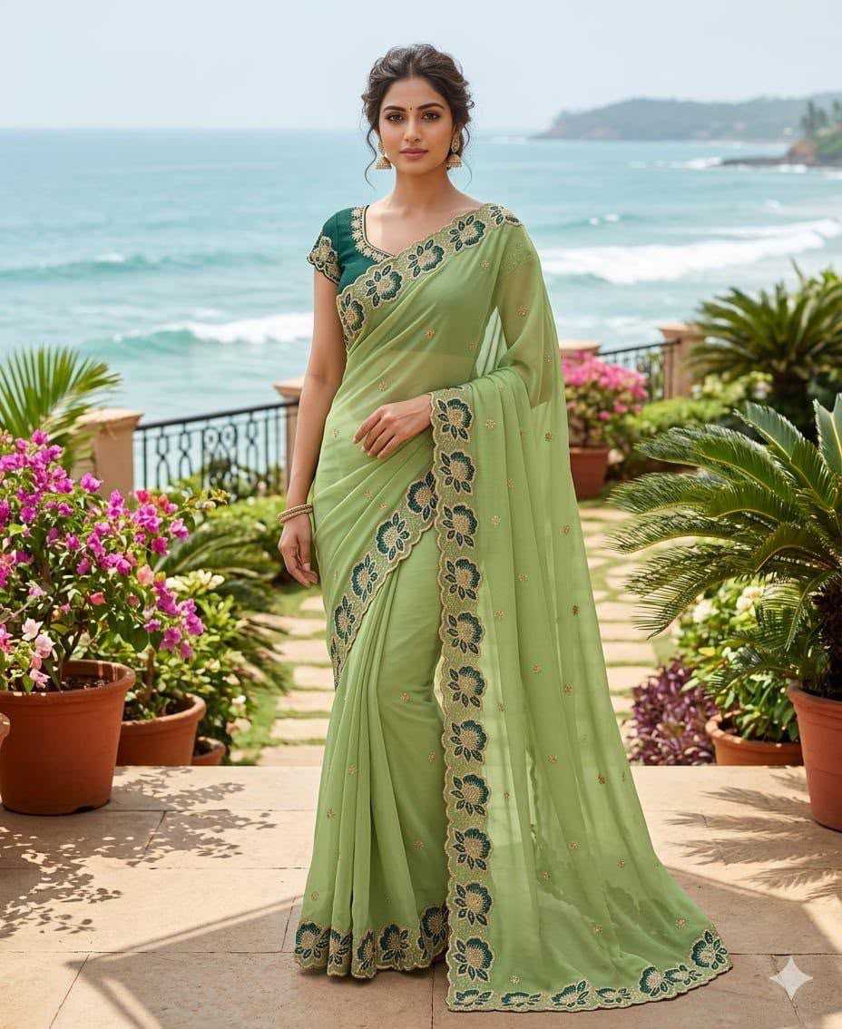 YNF Wholesale Georgette Party Wear Sarees  | Surat Manufacturer