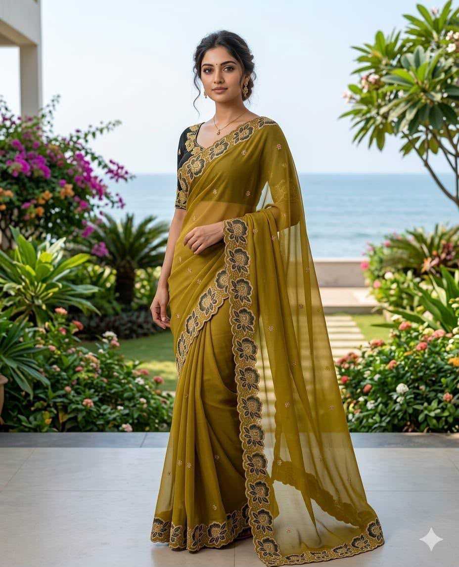 YNF Wholesale Georgette Party Wear Sarees  | Surat Manufacturer