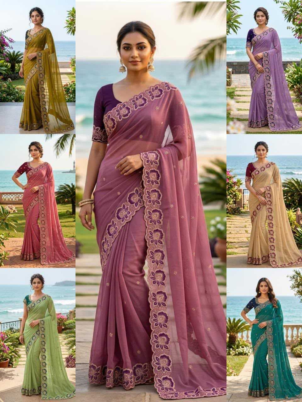 YNF Wholesale Georgette Party Wear Sarees  | Surat Manufacturer