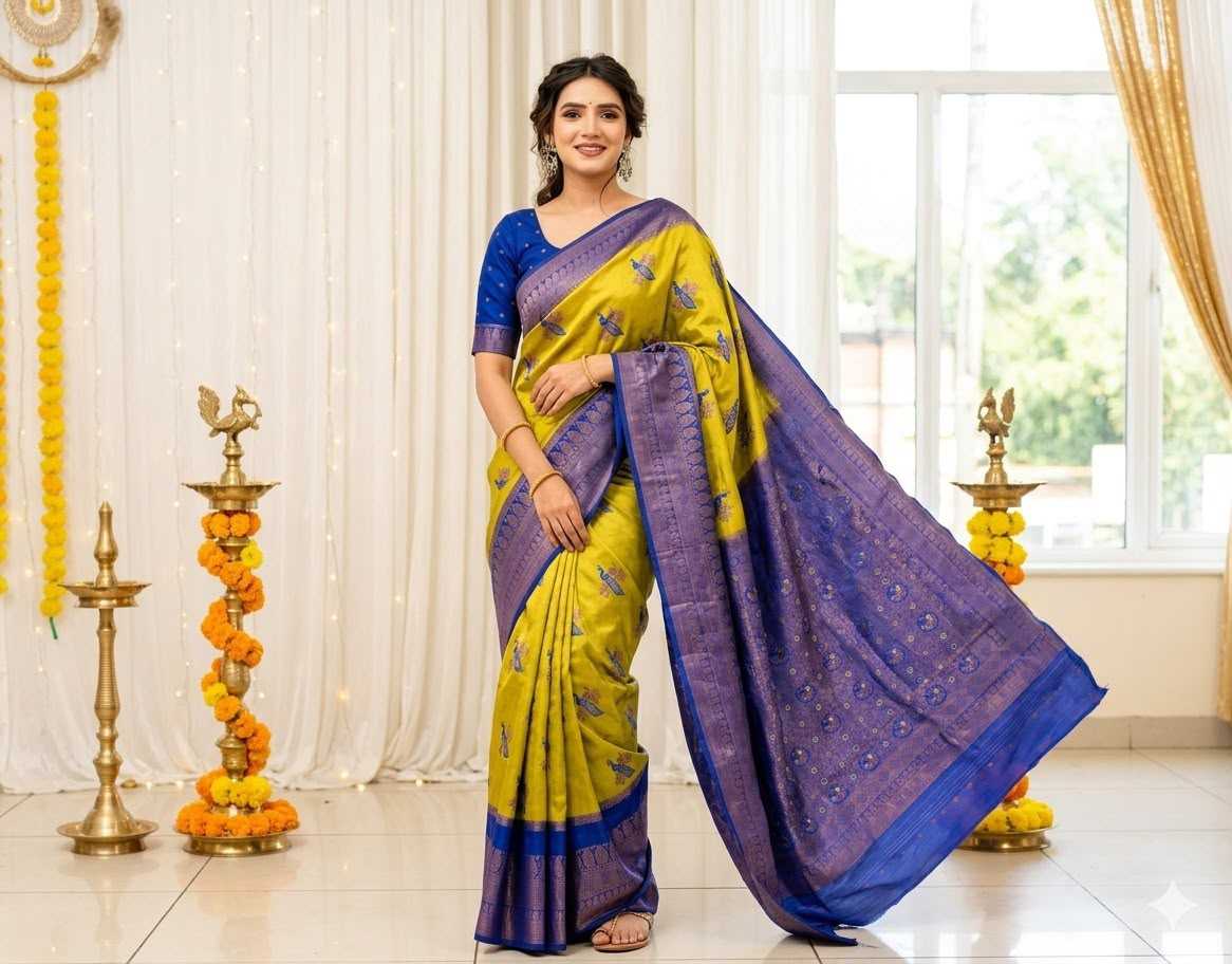 YNF Wholesale Banarasi Soft Silk Zari Border Sarees  | Surat Manufacturer
