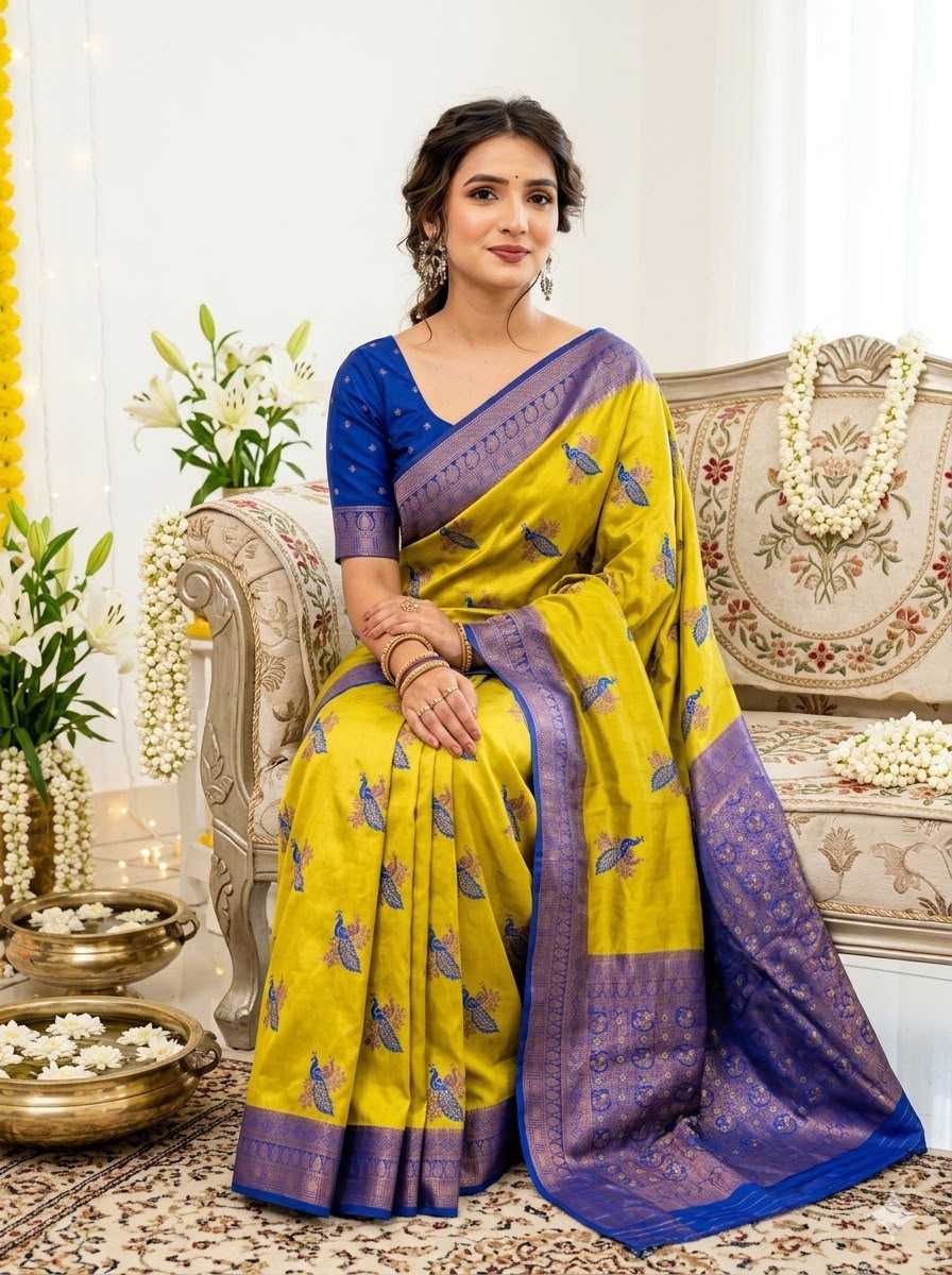 YNF Wholesale Banarasi Soft Silk Zari Border Sarees  | Surat Manufacturer